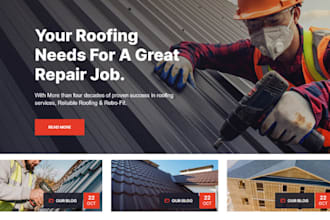 design roofing website  roofing  landing page contractor website