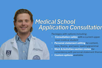 arrange a video consult to discuss med school application strategy