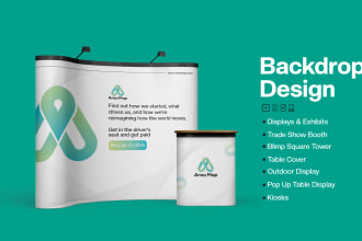 design trade show banner, backdrop, exhibition, booth, retractable banner, event