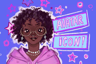 draw your avatar icon or profile pic for youtube or twitch