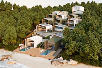 do architecture, exterior, interior design with 3d rendering