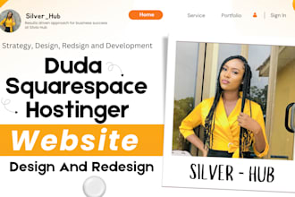 design duda website, squarespace website, hostinger website