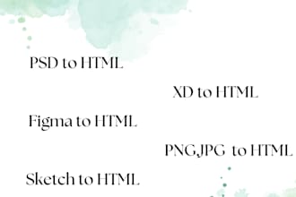 convert figma to HTML, xd to HTML in all formats