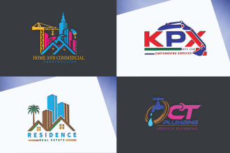 design plumbing, construction, real estate or hvac logo