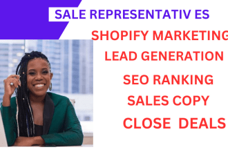 be your ecommerce sales rep shopify marketing  b2b leads generation seo ranking