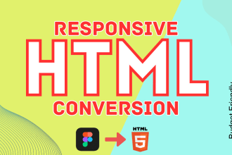 convert figma to HTML, PSD to HTML CSS responsive website