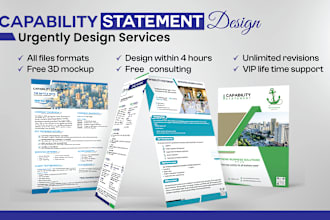 design urgent editable federal government capability statement