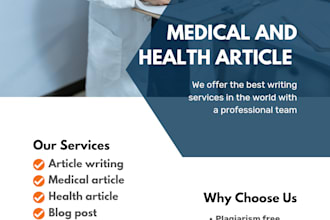 write articles or blog posts about health and medical