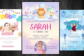 design eyecatching baby announcement ,baby shower,baby invitation cards
