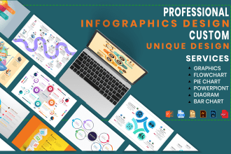 do professional website infographic and charts, illustrator, powerpoint