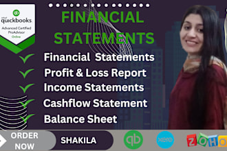 do bookkeeping, prepare income statement ,profit and loss in quickbooks online