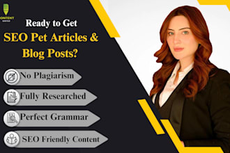 write SEO pet articles and blog posts