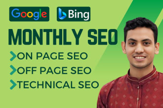 provide complete monthly SEO service for wordpress shopify wix webflow websites