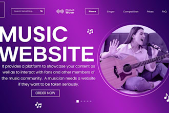 design music website for artist, producer, dj, band, podcast website