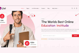 design educational website with learndash, wordpress lms website with tutor lms