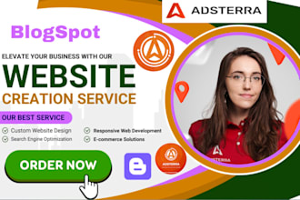 professional blogspot website creation with engaging content and adsterra ads