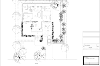 floor plan, front elevation , section in autocad