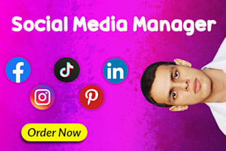 be your social media manager pinterest, instagram, facebook