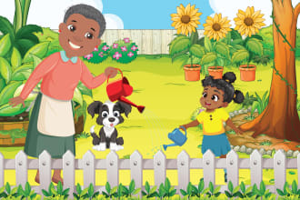 draw children story book illustration