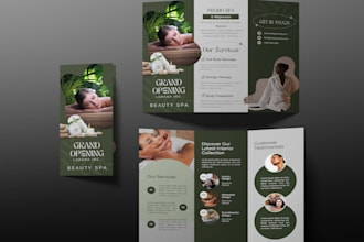 design spa, salon price menu, price list or brochures