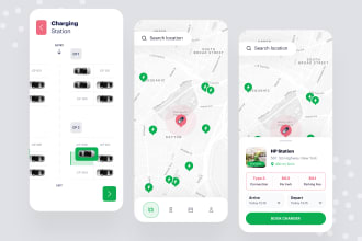 develop ev charging app, location finder app, battery charging app, tracking app