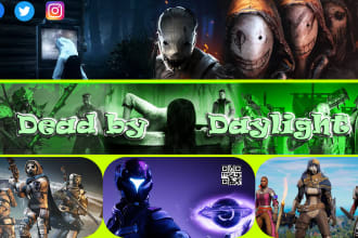 design professional gaming youtube channel art, twitch banner, flyer design