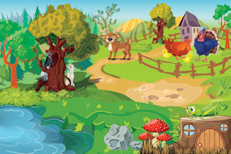 draw your high resolution children story book illustration