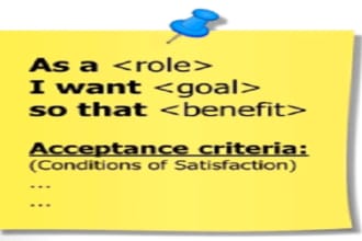 write user stories for software requirements