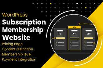 build a custom wordpress membership and subscription website
