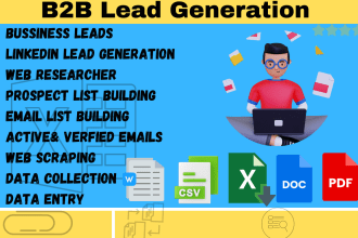 do excel data cleaning and lead generation services for b2b business listings