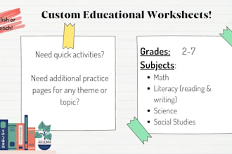 design custom educational worksheets