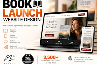 design book launch websites on wix studio