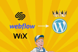 convert webflow, wix, squarespace to wordpress website