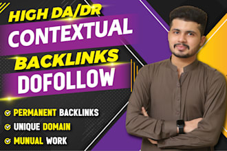build high quality da dr dofollow contextual link building  manual seo backlinks