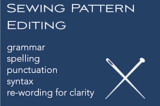 help create your sewing pattern instruction manual, editing, layout and design