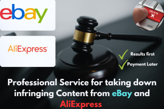 remove infringing content from ebay, alibaba, and aliexpress under dmca