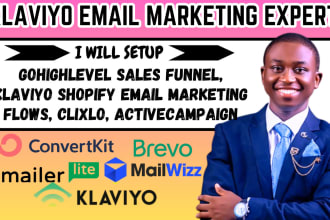 setup klaviyo shopify email marketing flows, gohighlevel, clixlo, activecampaign