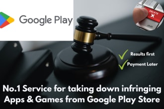 take down infringing apps and games and applications from google play store
