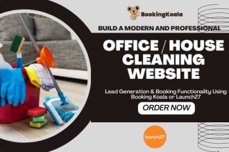 design cleaning services website, lauch27 pricing parameter, booking koala