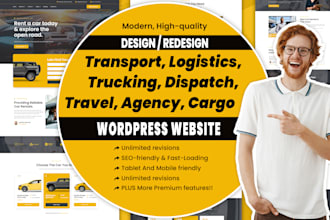 design transport, logistics, cargo, trucking, dispatch, travel, agency website