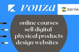 build vonza online course, setup vonza community, and services