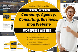 design or redesign company, agency, consulting, business, blog wordpress website