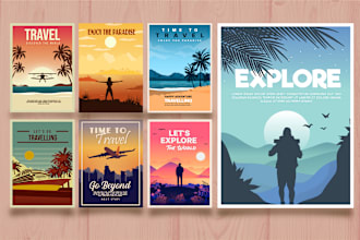 create  retro vintage travel poster