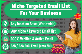 collect highly niche targeted active email list for you