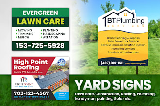 design yard sign, lawn sign, real estate signs, billboard, signboard and banner