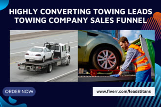 generate towing leads tow truck towing company landing page auto transport leads