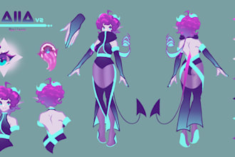 draw reference sheet fantasy, vtuber, dnd character