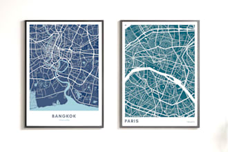 design a modern, custom street map print for you