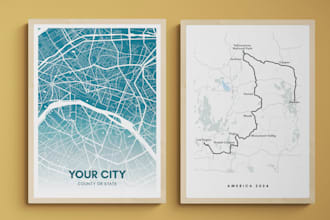 design a modern, custom street map print for you
