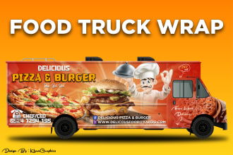 creative food truck wrap design service, stand out with eye catching graphics